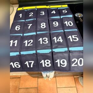 Blue and White Numbered Organizer